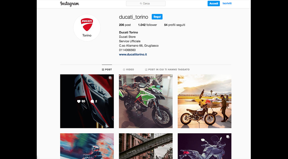 Segui Ducati Torino su Instagram